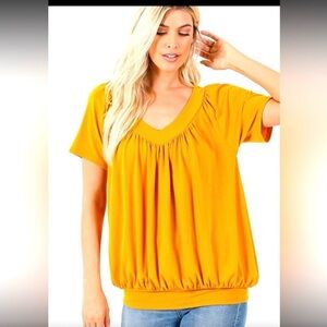 Zenana Outfitters Golden Mustard Blouse